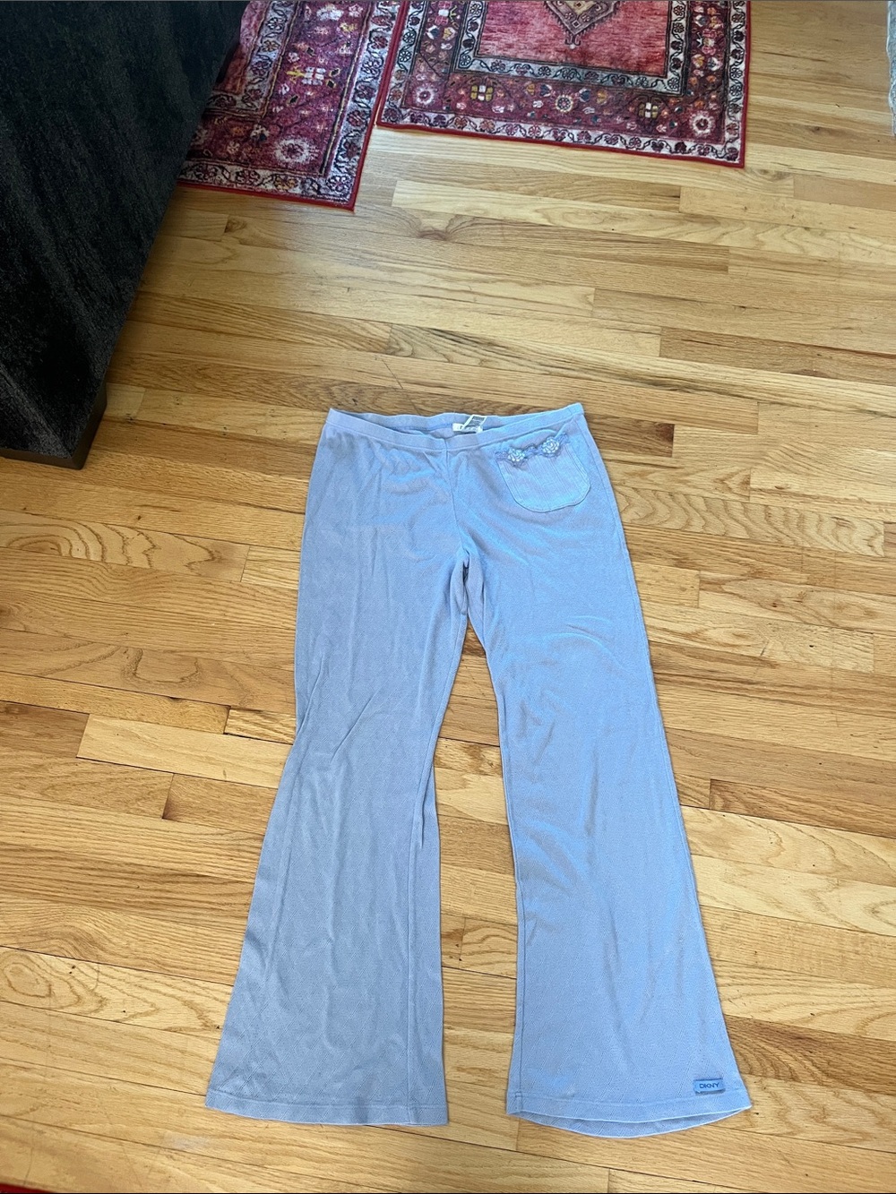 DKNY Light Blue Knit Lounge Pants